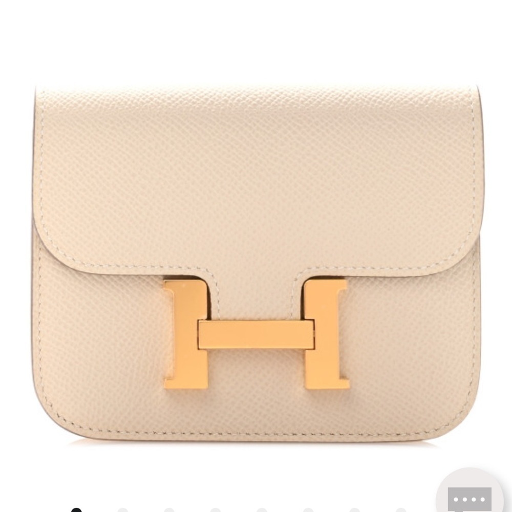 Hermès Epsom (CRAIE) Constance Cream&Gold crossbody/Clutch /Wallet